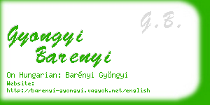 gyongyi barenyi business card